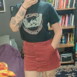 Red Corduroy Skirt